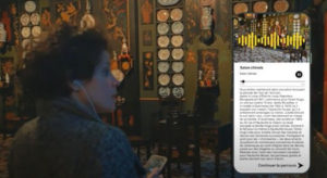 Une femme utilise Evelity au sein du musée de la Maison Victor Hugo